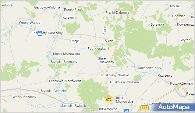 mapa Stare Truskolasy, Stare Truskolasy na mapie Targeo