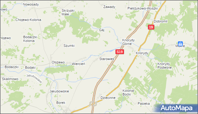 mapa Starowieś gmina Boćki, Starowieś gmina Boćki na mapie Targeo