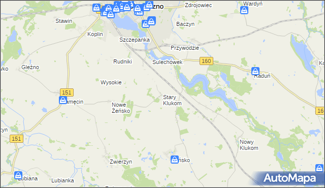 mapa Stary Klukom, Stary Klukom na mapie Targeo