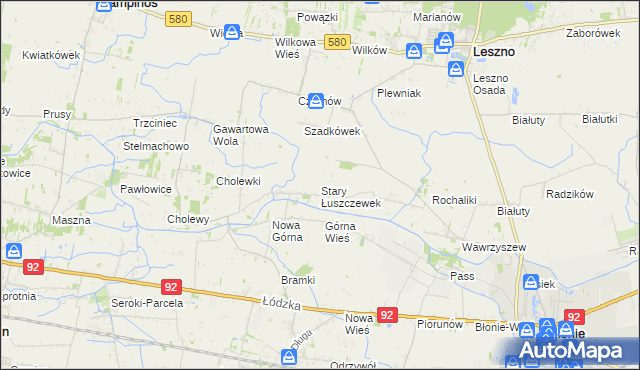 mapa Stary Łuszczewek, Stary Łuszczewek na mapie Targeo