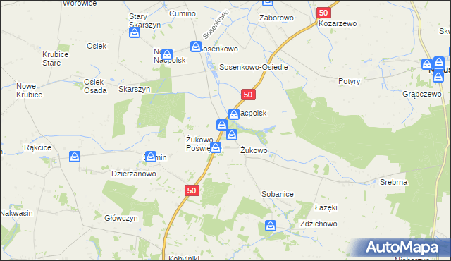 mapa Stary Nacpolsk, Stary Nacpolsk na mapie Targeo