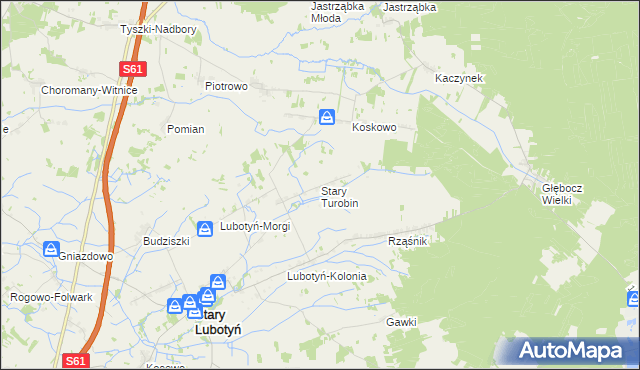 mapa Stary Turobin, Stary Turobin na mapie Targeo