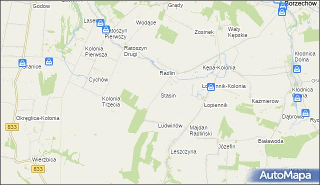 mapa Stasin gmina Chodel, Stasin gmina Chodel na mapie Targeo