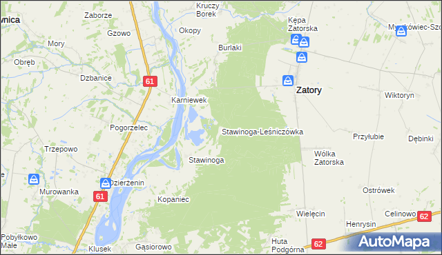 mapa Stawinoga-Leśniczówka, Stawinoga-Leśniczówka na mapie Targeo