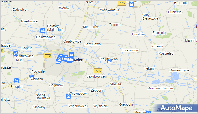 mapa Stogniowice, Stogniowice na mapie Targeo