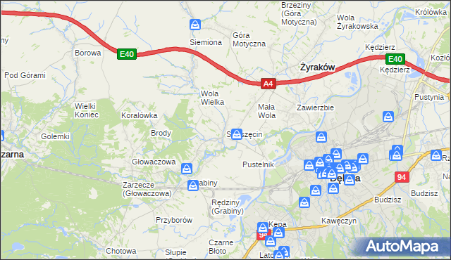 mapa Straszęcin, Straszęcin na mapie Targeo