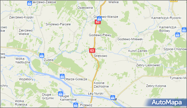 mapa Strękowo, Strękowo na mapie Targeo