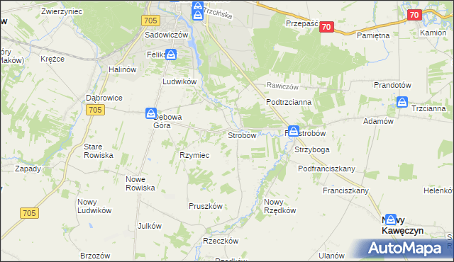 mapa Strobów, Strobów na mapie Targeo