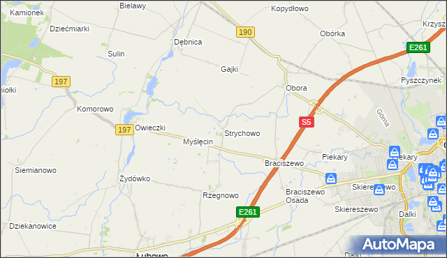 mapa Strychowo, Strychowo na mapie Targeo