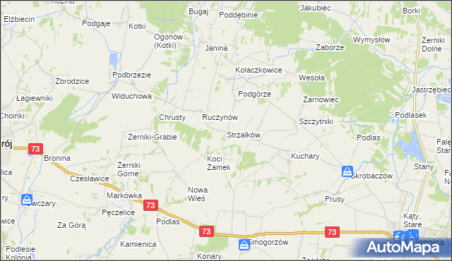 mapa Strzałków gmina Stopnica, Strzałków gmina Stopnica na mapie Targeo