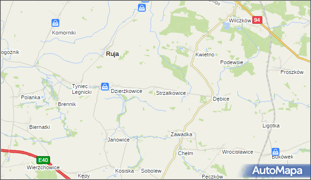 mapa Strzałkowice, Strzałkowice na mapie Targeo