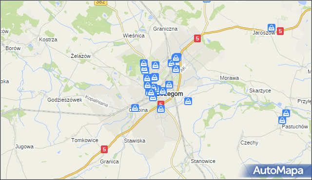 mapa Strzegom powiat świdnicki, Strzegom powiat świdnicki na mapie Targeo