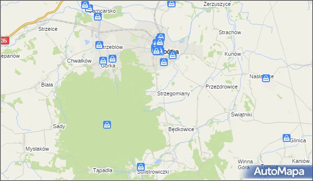 mapa Strzegomiany, Strzegomiany na mapie Targeo