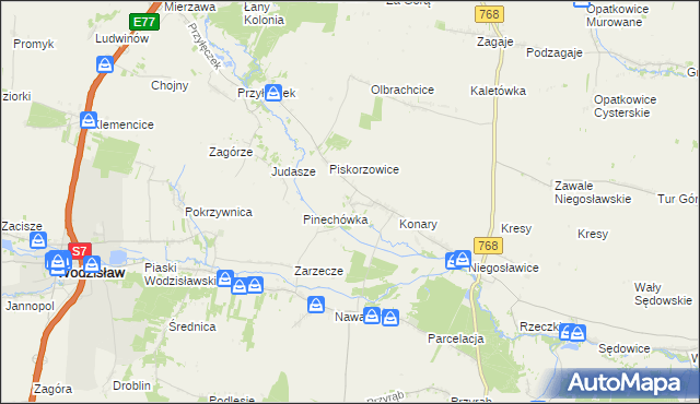mapa Strzeszkowice, Strzeszkowice na mapie Targeo