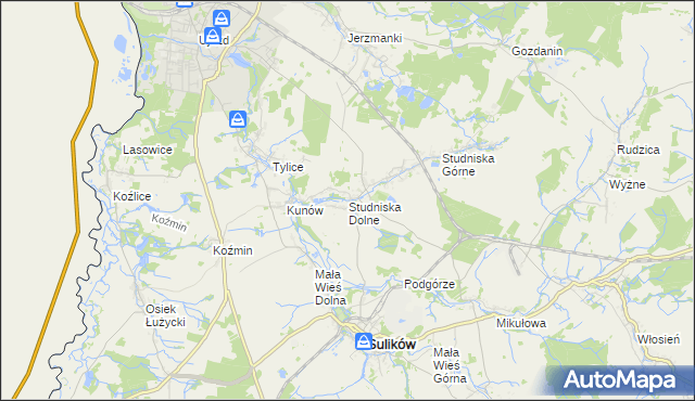 mapa Studniska Dolne, Studniska Dolne na mapie Targeo