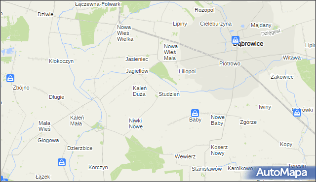 mapa Studzień, Studzień na mapie Targeo