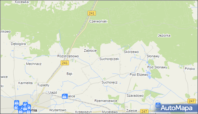 mapa Suchoręczek, Suchoręczek na mapie Targeo