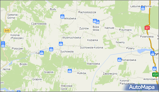 mapa Suchowola-Kolonia, Suchowola-Kolonia na mapie Targeo