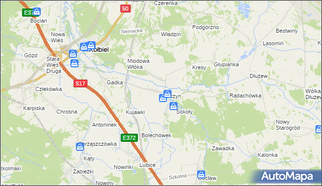 mapa Sufczyn gmina Kołbiel, Sufczyn gmina Kołbiel na mapie Targeo