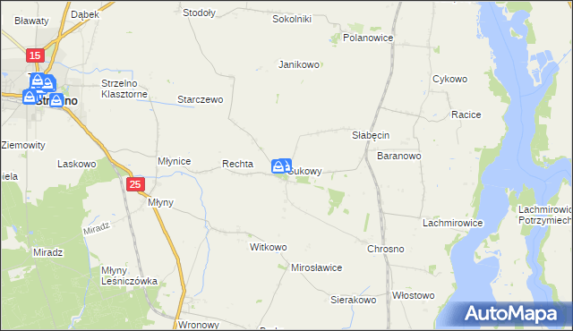 mapa Sukowy, Sukowy na mapie Targeo