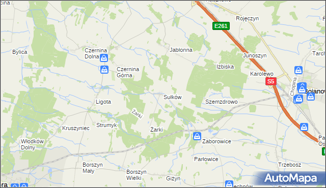 mapa Sułków gmina Góra, Sułków gmina Góra na mapie Targeo