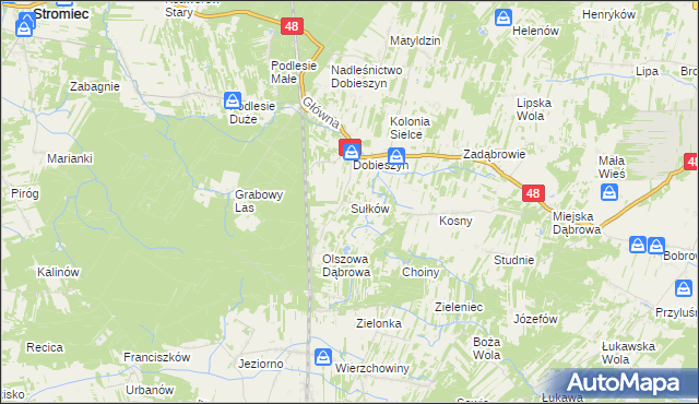 mapa Sułków gmina Stromiec, Sułków gmina Stromiec na mapie Targeo