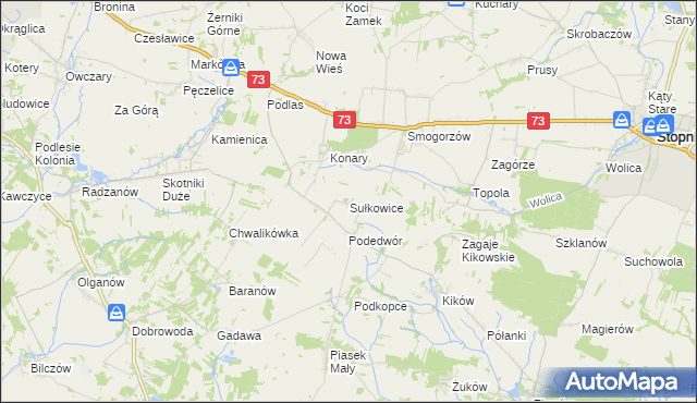 mapa Sułkowice gmina Solec-Zdrój, Sułkowice gmina Solec-Zdrój na mapie Targeo