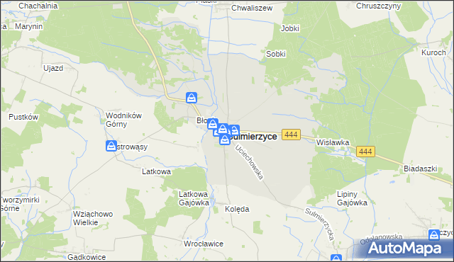 mapa Sulmierzyce powiat krotoszyński, Sulmierzyce powiat krotoszyński na mapie Targeo