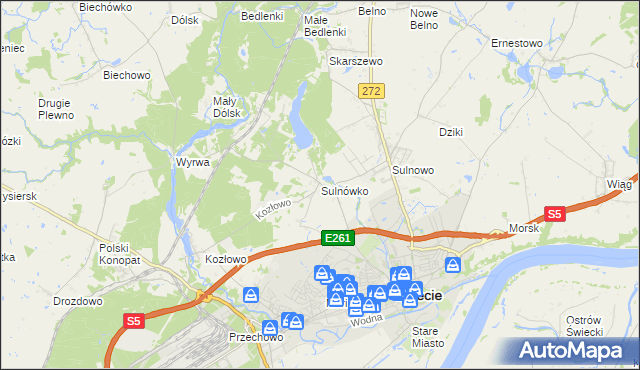 mapa Sulnówko, Sulnówko na mapie Targeo