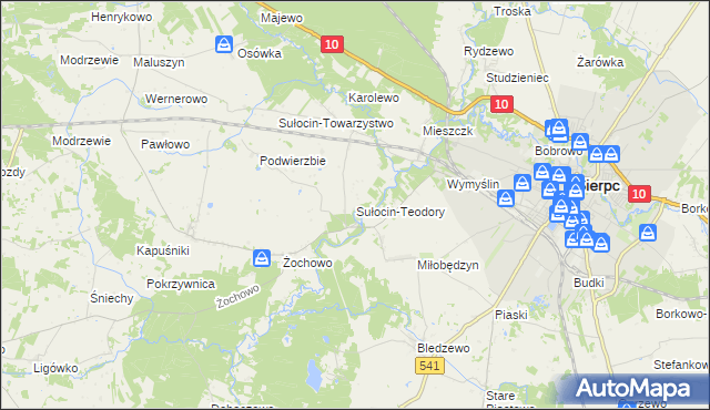mapa Sułocin-Teodory, Sułocin-Teodory na mapie Targeo