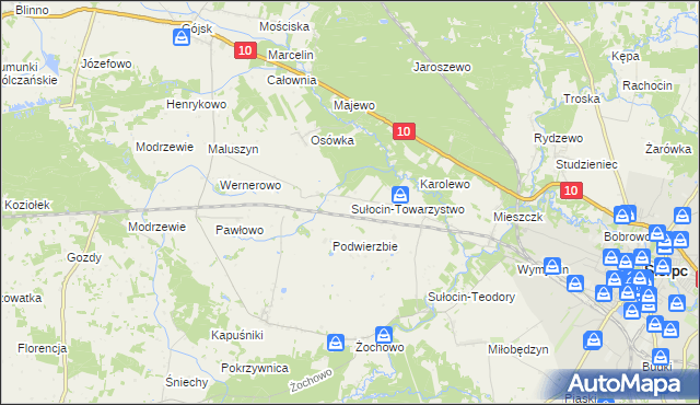 mapa Sułocin-Towarzystwo, Sułocin-Towarzystwo na mapie Targeo