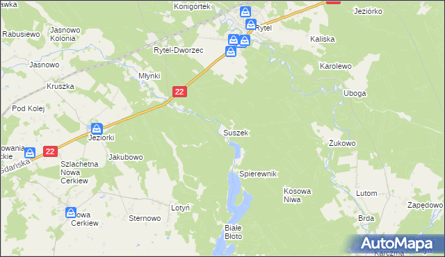 mapa Suszek, Suszek na mapie Targeo
