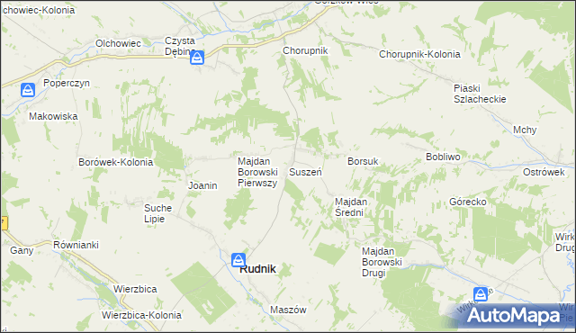 mapa Suszeń, Suszeń na mapie Targeo