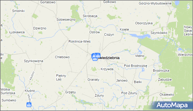 mapa Świedziebnia, Świedziebnia na mapie Targeo