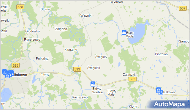 mapa Świękity, Świękity na mapie Targeo