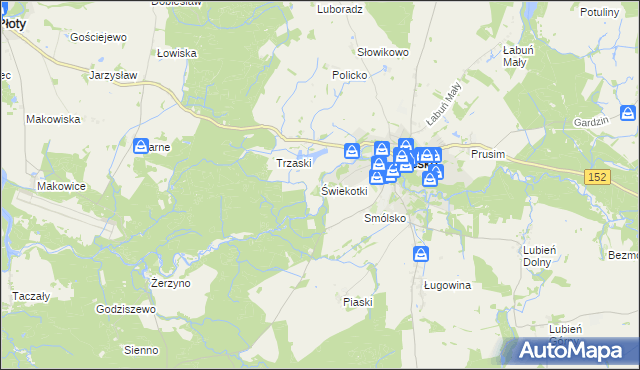 mapa Świekotki, Świekotki na mapie Targeo