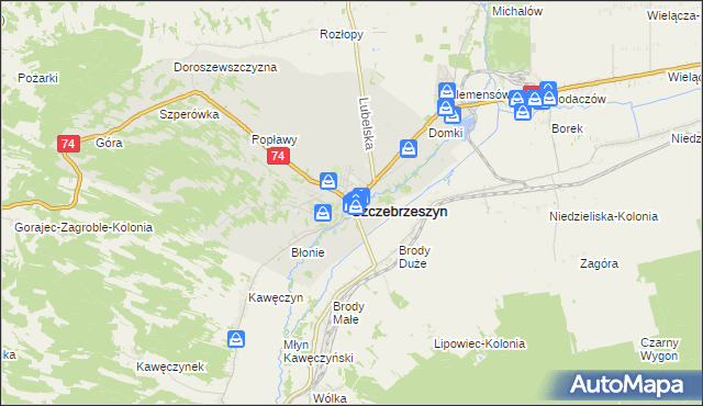 mapa Szczebrzeszyn, Szczebrzeszyn na mapie Targeo