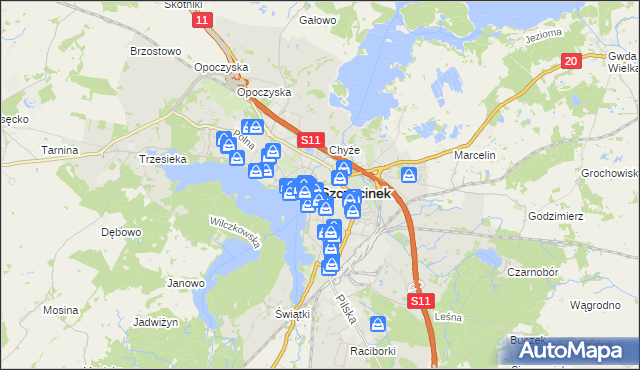 mapa Szczecinek, Szczecinek na mapie Targeo