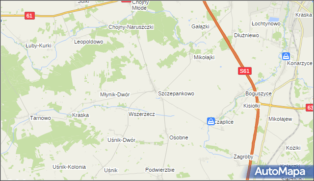 mapa Szczepankowo gmina Śniadowo, Szczepankowo gmina Śniadowo na mapie Targeo