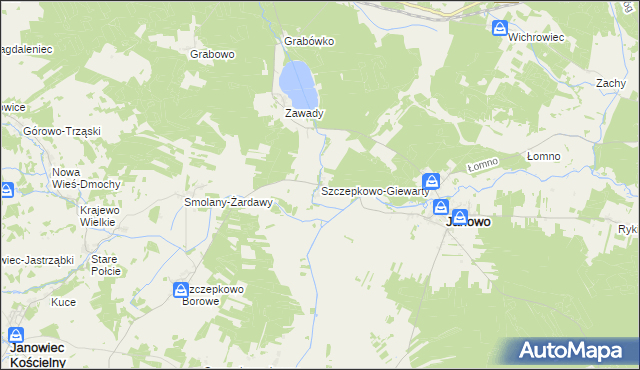 mapa Szczepkowo-Giewarty, Szczepkowo-Giewarty na mapie Targeo