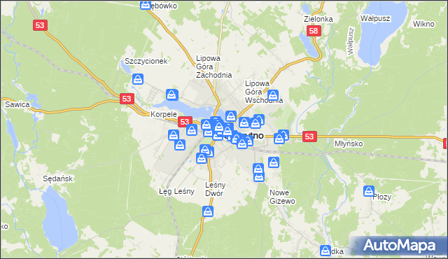 mapa Szczytno, Szczytno na mapie Targeo