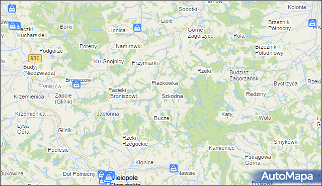 mapa Szkodna, Szkodna na mapie Targeo