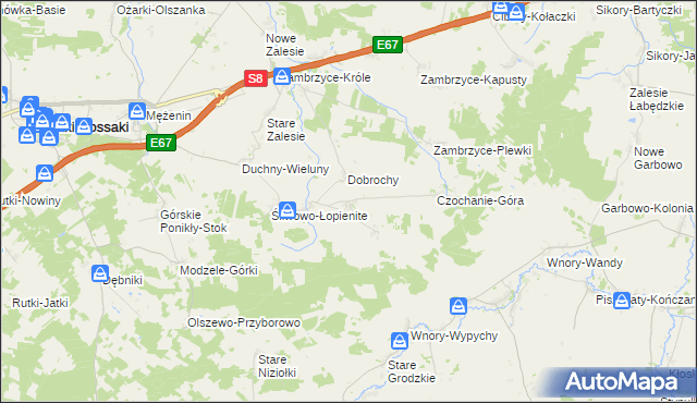 mapa Szlasy-Mieszki, Szlasy-Mieszki na mapie Targeo