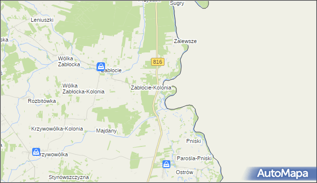 mapa Szostaki gmina Kodeń, Szostaki gmina Kodeń na mapie Targeo