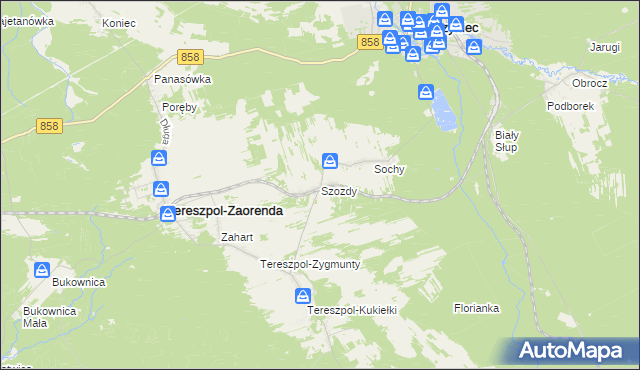 mapa Szozdy, Szozdy na mapie Targeo