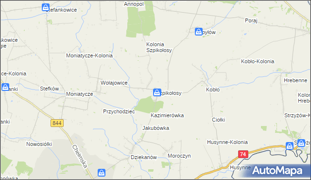 mapa Szpikołosy, Szpikołosy na mapie Targeo