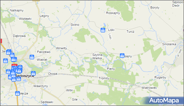 mapa Szylina Wielka, Szylina Wielka na mapie Targeo
