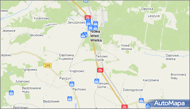 mapa Tarkowo Dolne, Tarkowo Dolne na mapie Targeo