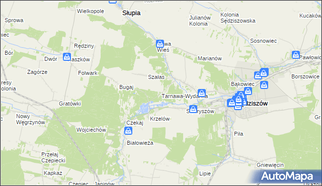 mapa Tarnawa-Wydanka, Tarnawa-Wydanka na mapie Targeo