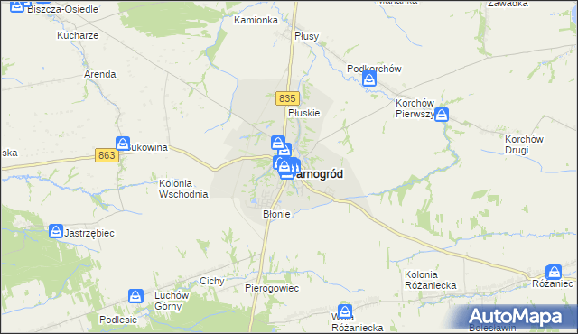 mapa Tarnogród, Tarnogród na mapie Targeo